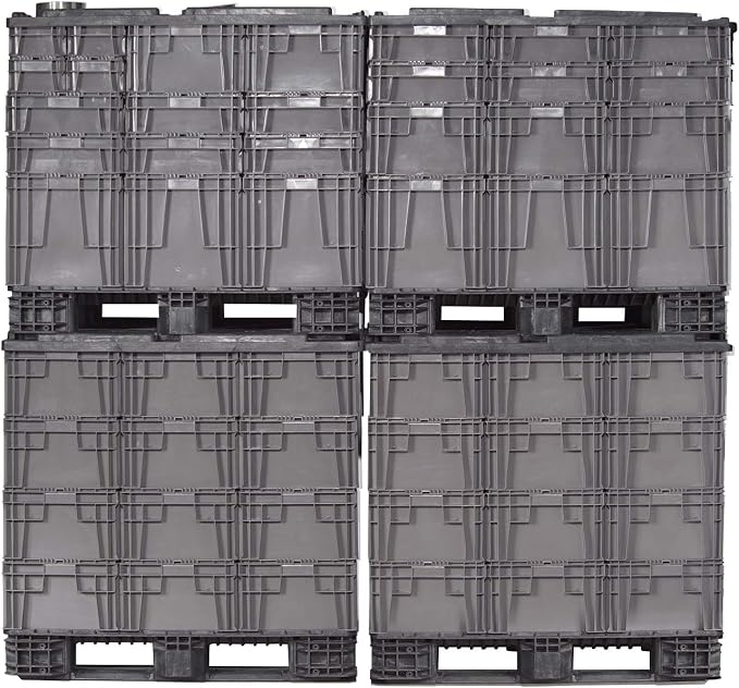 Buckhorn SW241507F101000 Plastic Straight Wall Storage Container Tote, (24-Inch x 15-Inch x 7-1/2-Inch), light grey