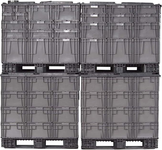 Buckhorn SW3215080201000 Plastic Straight Wall Storage Container Tote, (32-Inch x 15-Inch x 7-1/2-Inch), light grey