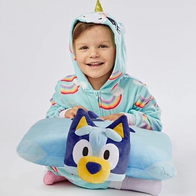 Pillow Pets BBC Studios Bluey, 16" Plush Toy | Soft Plush Pillow Companion, Unfastens into a Cozy Pillow at Night, Machine Washable, BPA and Phthalates Free