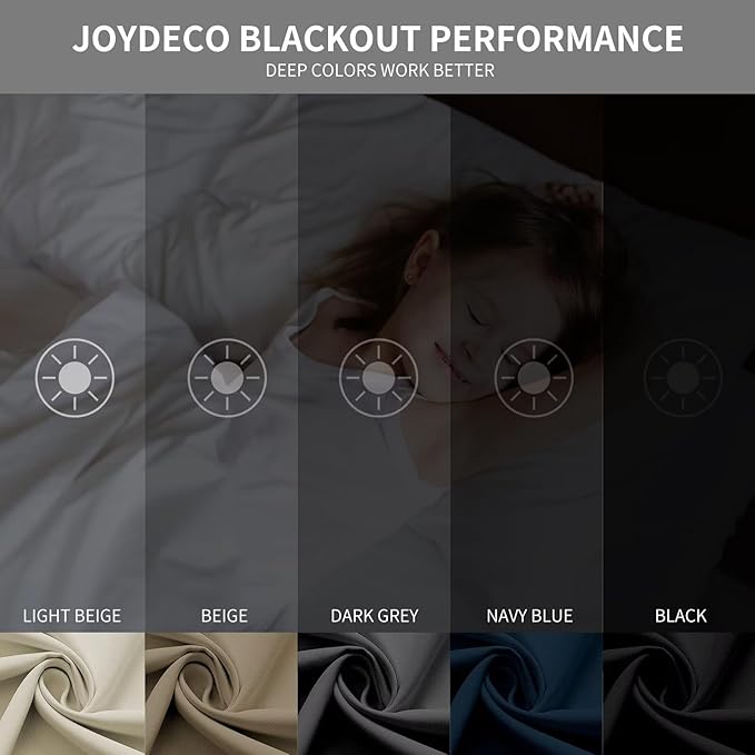 Joydeco Blackout Curtains 84 inches Long 2 Panels Set, Thermal Insulated Long Curtains & Drapes 2 Burg, Room Darkening Grommet Drapes for Bedroom Living Room Windows (W42 x L84 Inch, Brown)