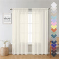 Lecloud Ivory Sheer Curtain Panels 72 Inch Length, Light Filtering Window by Lecloud