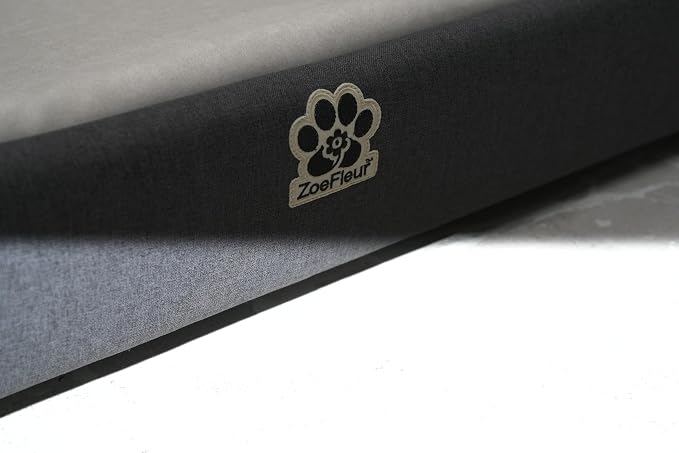 2-in-1 Human & Pet Shared Sofa, Modern Elevated Dog Bed, Two-Tone Grey Cream Indoor Pet Furniture(Grey+Beige)
