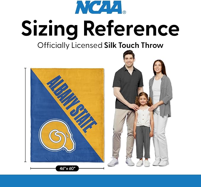 Northwest NCAA Silk Touch Throw Blanket, Ultra Soft Plush Polyester, Lightweight Warm Decorative Fan Gift, 46 x 60 in