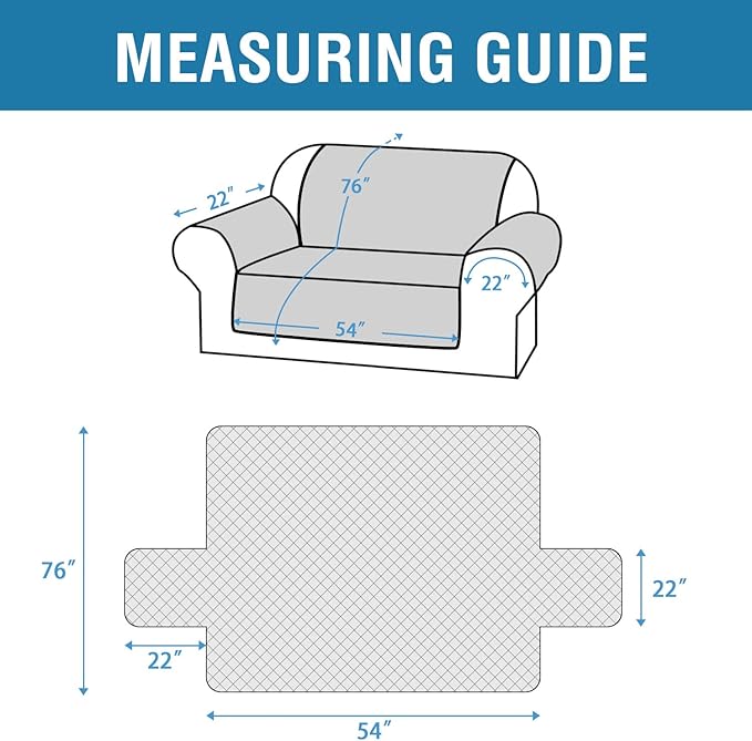 H.VERSAILTEX 100% Waterproof Couch Cover Loveseat Covers for 2 Cushion Couch Furniture Protector for Pets Kids Children Dog Cat with Non-Skid Backing (Loveseat, French Oak)