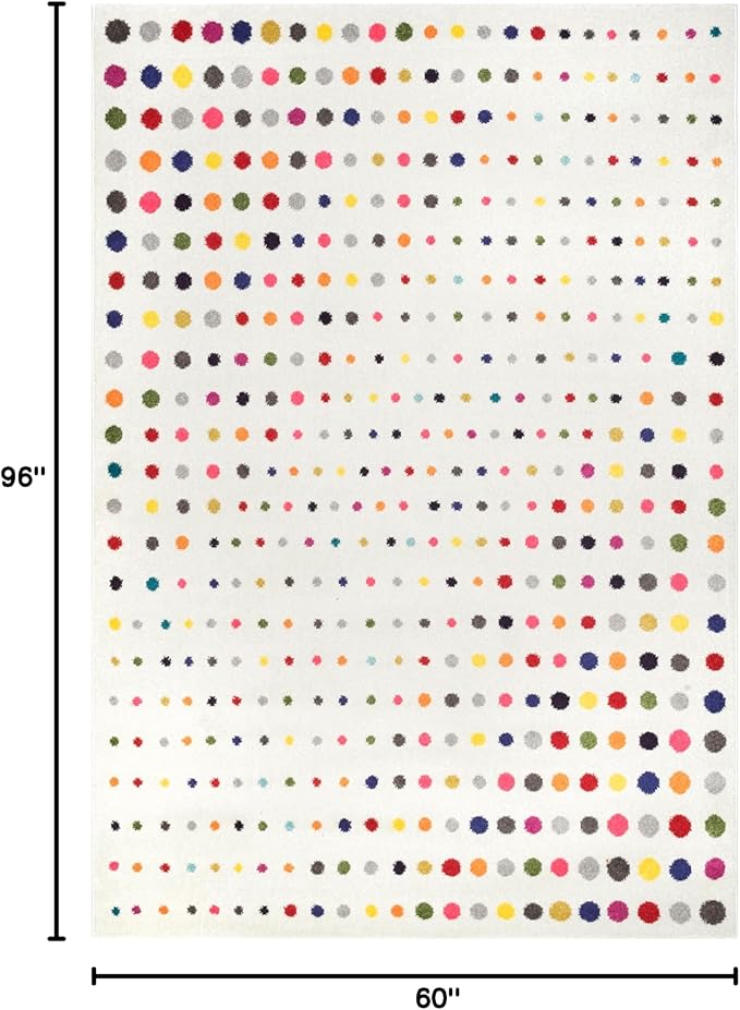 nuLOOM Dorie Multicolor Polka Dot Power Loomed Area Rug, 5' x 8' | Nuloom Dorie Polka Dot 5' x 8' Area Rug for Living Room Bedroom Dining Room, Multicolor
