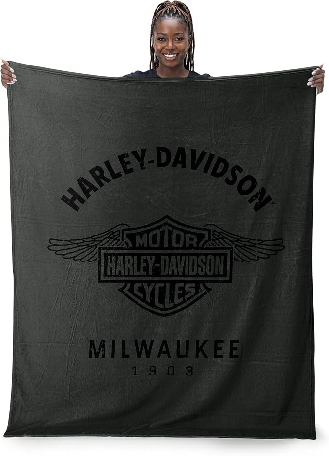 Northwest Harley-Davidson Muted Wings Silk Touch Throw Blanket, 46 x 60 in | 100% Polyester, Velvety Feel, Lightweight Warmth, Couch Bed Chair Lounging, Giftable Indoor Comfort