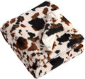Wrangler - Blanket, Super Soft & Reversible Faux Fur Bedding, Yellowstone Inspired Throw Blanket for Couch or Bed (Spotted Cow Print Brown, 50" x 70")