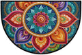 Flower Half Round Door Mat Semi Circle Rug Half Moon Doormat | Soft Washable Colorful Geometric Welcome Entrance Mat for Outdoor Indoor Floor Bedroom Bathroom Home Kitchen Festival Decor