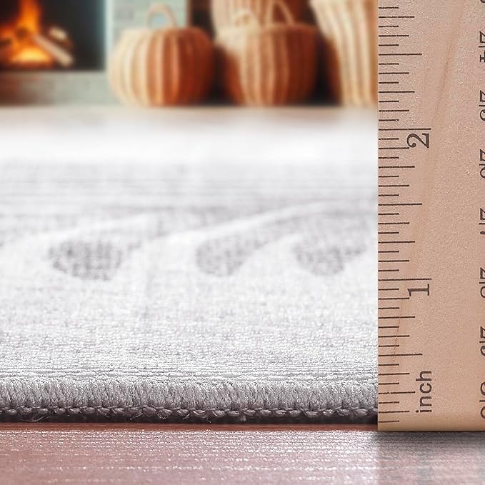 ReaLife Rugs Machine Washable Indoor Outdoor - Mat Rug Foldable Printed Thin Lightweight Cushioned Fade Resistant Patio Deck Dock Porch Pool Balcony Camping - Zoey - Beige 6' x 9'