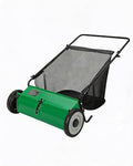 26-Inch Push Lawn Sweeper, 7 Cu. Ft. Hopper Capacity Leaf & Grass Collector with 4 Spinning Brushes, Adjustable Height, for Grass Clippings, Leaves & Debris, Green