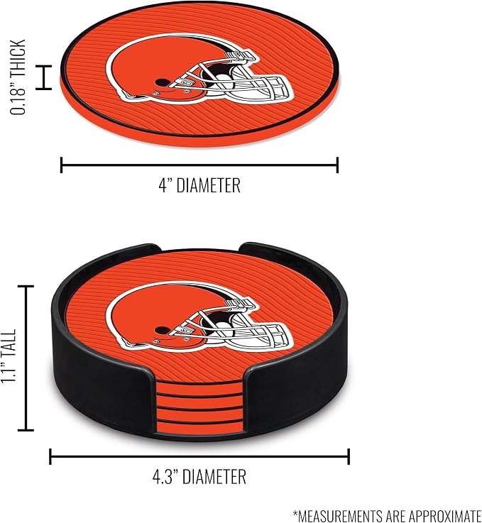Rico Industries NFL Football Classic Favorites: PVC Coaster Set (4-Pack)