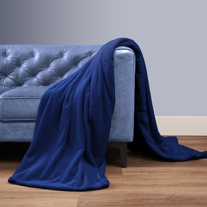NORTHWEST Ashford Home Cozy Warmwell Blanket Blue Depths Twin Size 60 x 80 inches