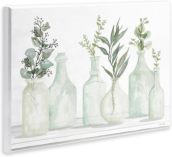 'Soft Green Potted Plants Fresh Herbs Still'| Wall Plaque Art | Stupell Industries | 19 x 13 Inches, Easy to Hang and Sturdy, Made in USA, by Cindy Jacobs