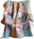 Greenland Home Carlie Modern Floral Quilt, Tapestry & Throw Blanket, 50 x 60 inches, Calico Patches (Pack of 6)