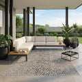 Unique Loom Outdoor Collection Area Rug - Cape Town (10' x 13' 1" Rectangle, Black/ Ivory)
