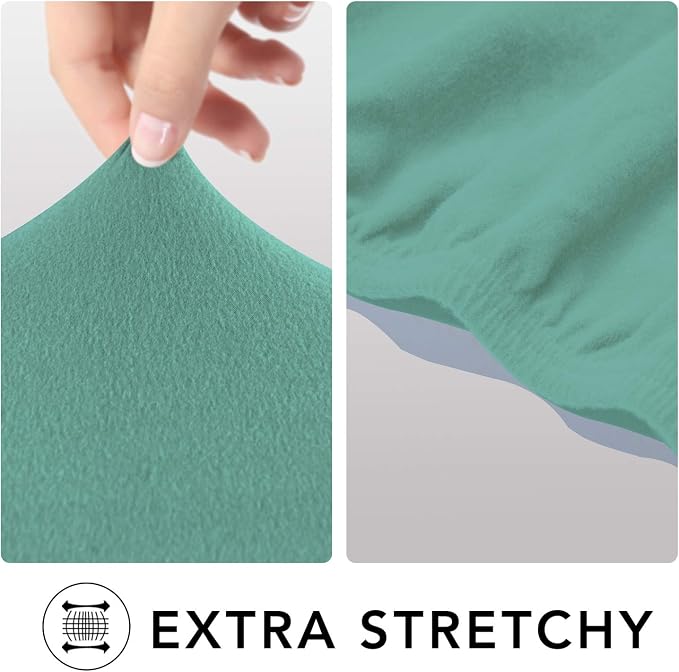 PureFit Stretch Oversized Couch Covers Fleece Sofa Slipcovers Cyan | 1-Piece Sofa Cover Washable Soft Couch Protector, Couch Slipcover with Non Skid Foam and Elastic Bottom for Kids, Dogs