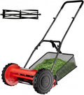Garvee 14" Cordless Manual Reel Lawn Mower, Walk-Behind Push Mower with 5-Blade Cutting System, Durable Steel Frame, Adjustable Cutting Height, Comfort Grip Handle & 6.7-Gallon Grass Catcher