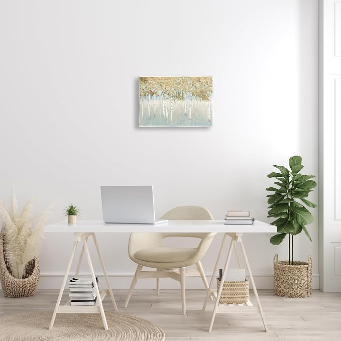 Stupell Industries 'Abstract Gold Tree Landscape'| Wall Plaque Art | Stupell Industries | 19 x 13 Inches, Easy to Hang and Sturdy, Made in USA, by James Wiens