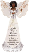 Pavilion Gift Company - The Best Things in Life - 8" Ebony African American Angel Figurine Religious God Jesus Christ Gift Home Decor Present