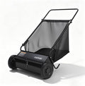 Garvee 26 Inch Push Lawn Sweeper, Walk Behind Leaf Grass Collector with 7 Cu ft Hopper Bag, Carbon Steel Frame, Yard Sweeper with Adjustable Brush Height for Garden Patio Driveway Leaves Cleanup | 7 Cu ft Hopper Bag, Carbon Steel Frame, Yard Sweeper wi...