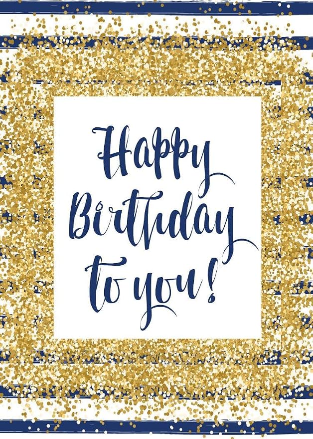 CEO Cards - Birthday Greeting Cards (Golden Confetti), 5x7 Inches, 25 Cards & 26 White Envelopes (B1704)