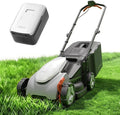 Litheli 14 Inch Battery Lawn Mower with 8.0Ah Long Runtime Battery, Brushless Motor, 5 Cutting Heights 1 to 2.5 Inch, 9 Gal Grass Catcher, Removable Handle, Ideal for Mid Size Lawns