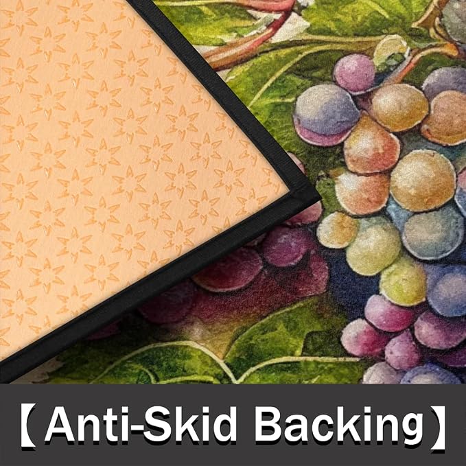 Fruit Grapes Half Round Door Mat Semi Moon Rug Fireplace Carpet Area Rugs | Fruit Grapes Non Slip Absorbent Half Circle Mat Carpet for Indoor Outdoor Patio Kitchen Bathroom Entryway Home Decor