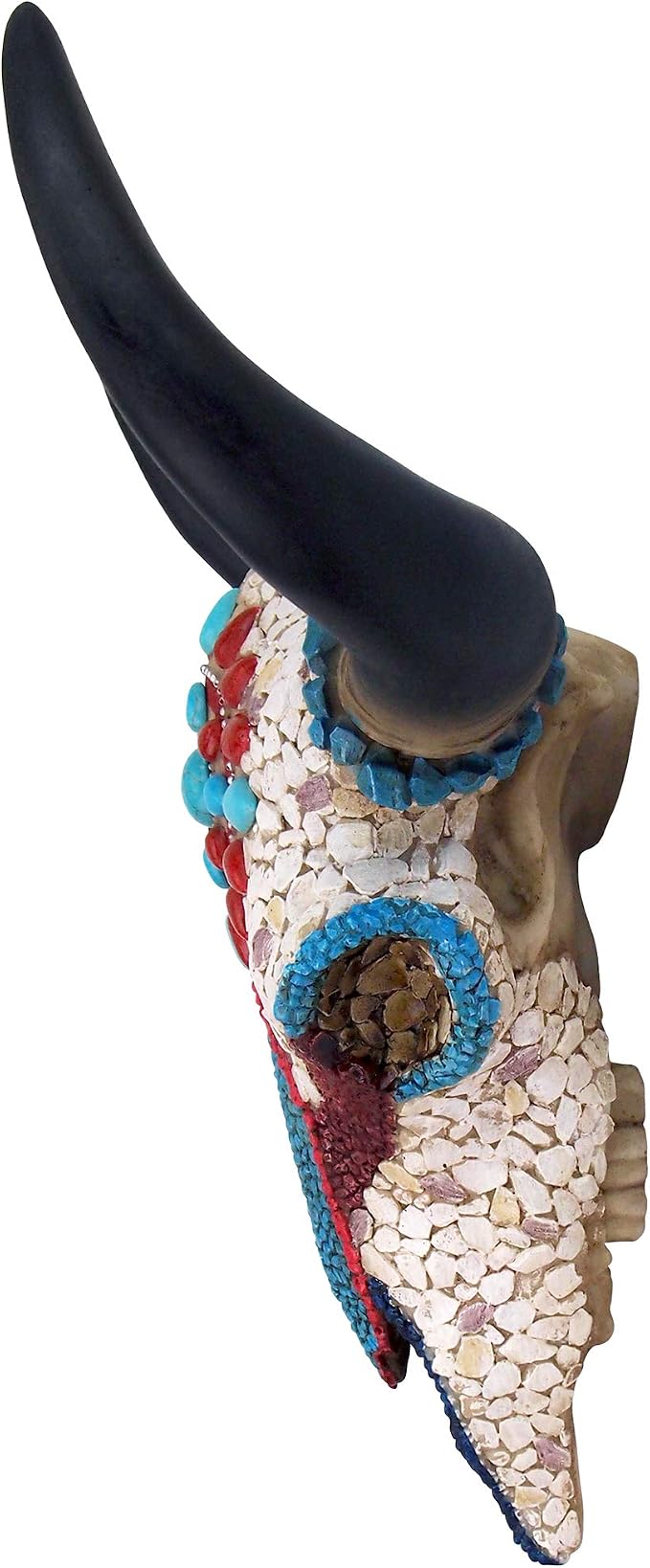 Design Toscano Mystic Plains Warrior Faux Gem Encrusted Cow Skull Wall Sculpture: Medium