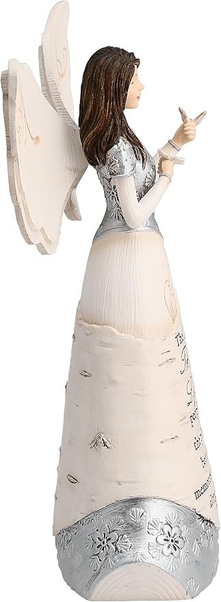 Pavilion Gift Company Elements 82328 Angel Figurine Holding Butterflies, Best Things In Life, 8-Inch , White