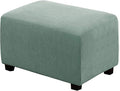 H.VERSAILTEX Ottoman Cover Slipcover Rectangle Fit Length 29"-34" Footrest Sofa Slipcovers Stool Cover Footstool Protector Covers Feature Stretch Thick Soft Jacquard Fabric Removable Washable - Sage