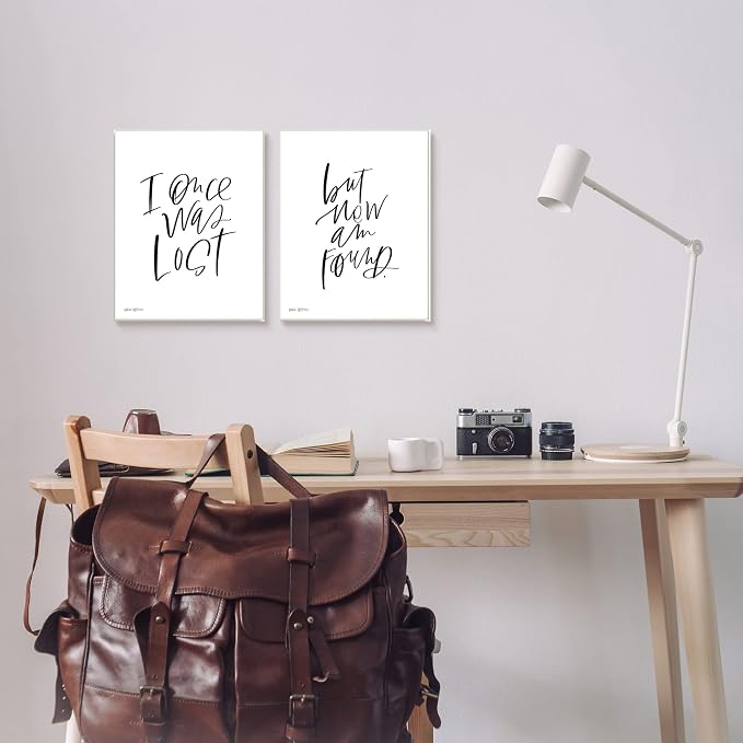 Lost Now Am Found, 10 x 15 Inch Mounted Print on Wall Plaque Set | Stupell Industries · By Valerie Wieners · Ready to hang · Meaningful gift for any room · Made in USA