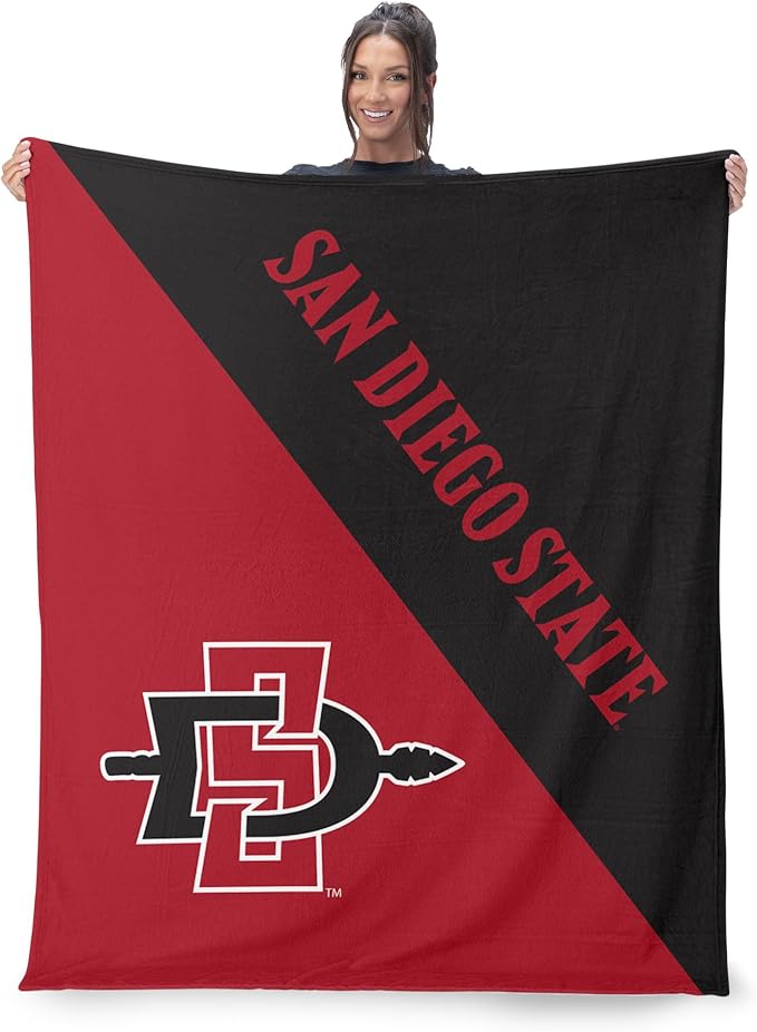 Northwest NCAA Silk Touch Throw Blanket, Ultra Soft Plush Polyester, Lightweight Warm Decorative Fan Gift, 46 x 60 in