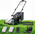Litheli 40V Cordless Lawn Mower 16 Inch, 2x20V Electric Push Mower, Brushless Motor, 6 Position Cutting Heights 25 75mm, 50L Large Grass Catcher, Mulching Capable, 2x5.0Ah Batteries and Charger