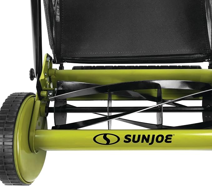 Sun Joe Manual Push Reel Lawn Mower with 8.5-Gal Grass Catcher, 20-Inch Cutting Width - Heavy-Duty Yard Trimmer Machine for Gardening Care and Maintenance, MJ502M