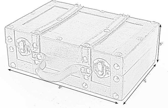 Vintiquewise(TM Old-Fashioned Small Suitcase/Decorative Box with Straps