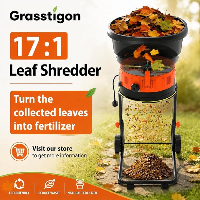 Grasstigon 21-Inch Manual Push Lawn Sweeper, Leaf Collector for Grass Clippings, Leaves & Debris, Leaf Picker Upper with Large 3.64 ft³ Hopper, Durable Wheels, Orange & Black