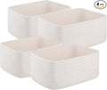 OIAHOMY 4 Pack Storage Baskets for Organizing, Small Bins for Shelves, Cute Decorative Storage Bins, Organizer Baskets for Gifts Empty, 11.8''Lx7.8''Wx4.7''H, White