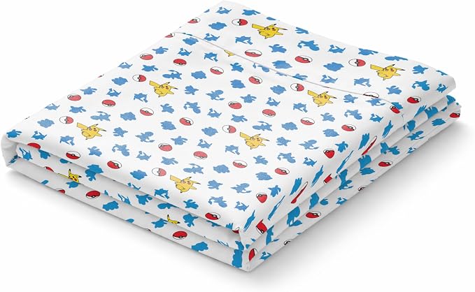 Northwest Pokemon First Starters Twin Size Bed in a Bag Set, Pikachu Charmander Squirtle Bulbasaur, Kids Boys Girls Bedding Comforter Sheets
