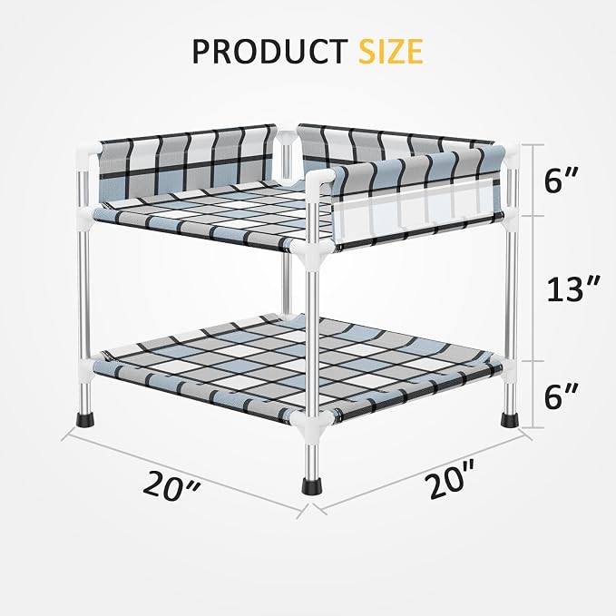 Bedside Window Dog Bunk Bed - Double Elevated Human Dog Bed with Guardrail 2 Layers Window Perch Dogs Cot 2-Tier Bedside Sleeper for Multi-Pet Households (20" x 20" x 24", Double Layer)