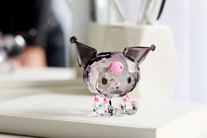Enesco FACETS Sanrio Kuromi Sitting Miniature Figurine, 1.8 Inch, Multicolor