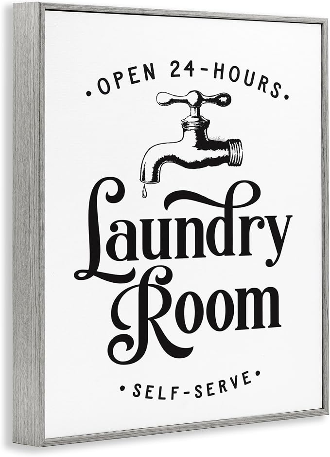 Laundry Room Vintage Sign Rustic Phrase, 11 x 14 Inch Framed Giclée Print | Stupell Industries · By Lettered and Lined · Ready to hang · Great for laundry room decor · Made in USA