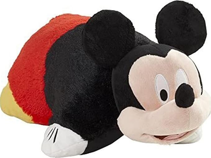 Pillow Pets Disney Mickey Mouse, 16" Plush Toy | Soft Plush Pillow Companion, Unfastens into a Cozy Pillow at Night, Machine Washable, BPA and Phthalates Free