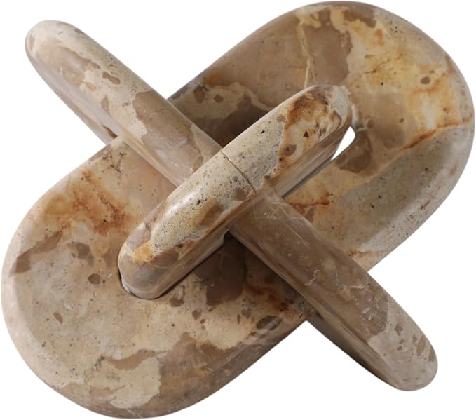 Sagebrook Home 9x9 Rounded Marble Knot, Light Leopard