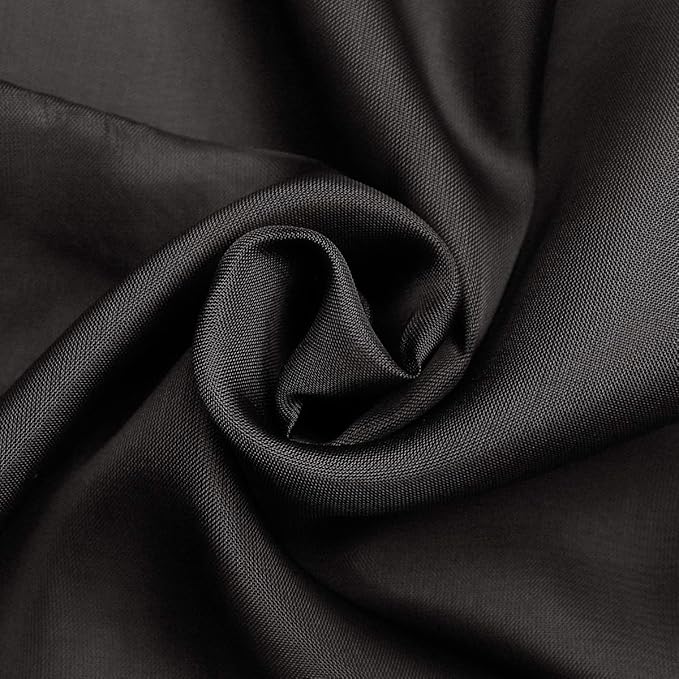 SpaceDresser Sheer Voile Window Treatment Rod Pocket Curtain Panels for Kitchen Bedroom Living Room Drapes Sunlight Filtering Privacy Semi Home Decor Assorted (Black, 52 W x 54 L)