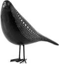 Torre & Tagus 6" Standing Bird Statue for Home Decor & Office Decoration, Black Finish with Indented White Polka Dots for Indoor Book Shelf, Entryway Console, Bedroom & Wedding Gift (Debossed Bird)