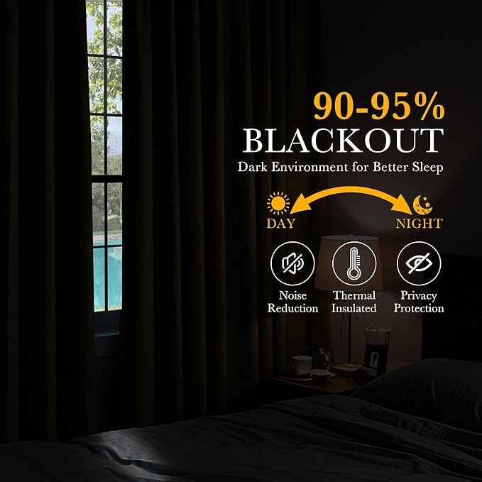 PONY DANCE Blackout Curtain Panels - Red Drapes Christmas Home Decoration Modern Elegant Back Tab Rod Pocket Curtains Room Darkening Energy Saving for Bedroom, 42 x 45 inch, Red, One Pair