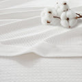 Madison Park 100% Egyptian Cotton King Size Bed Blanket for Summer White | Cozy Soft Breathable Durable, Waffle Weave Woven Casual, Lightweight Knit All Season Throw for Bed Couch or Sofa, OEKO TEX