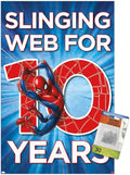 Trends International Marvel Spider-Man - Happy 10th Birthday Wall Poster, 14.72" x 22.37", Premium Poster & Push Pin Bundle