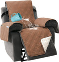 H.VERSAILTEX 100% Waterproof Recliner Chair Covers with Arms Lazy Boy Recliner Chair Covers Furniture Protector with Elastic Straps for Pets Kids Sitting Width Up to 23" (Recliner, Terracotta/Beige)