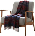 Lavish Home Throw Blanket – 50x60 Soft Cashmere-Like Acrylic, Machine-Washable and Lightweight Decorative Throw Blanket for Bed, Sofa, or Chair - (Blue & Red Plaid)